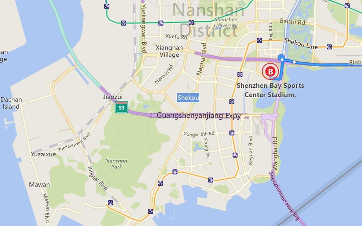 карта заліў Shenzhen 